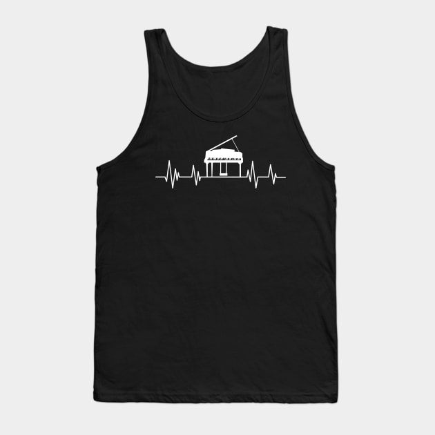 Keyboard Piano  heartbeat Funny Piano Driver , Musical heartbeat Tank Top by mezy